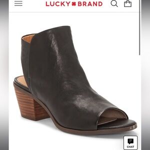 Lucky Brand Leather Black Ankle Booties
